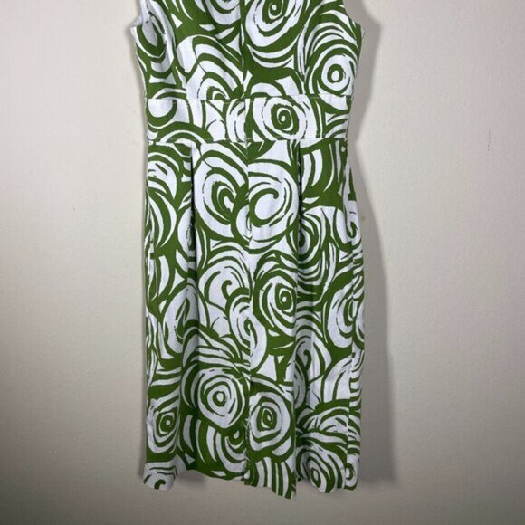 Willow Glenn Women's Sleeveless Green White Swirl Sheath Dress Size: 6 Cocktail! - Picture 4 of 4